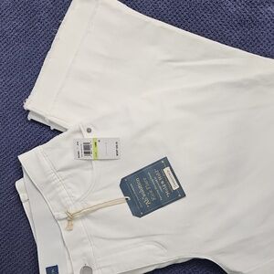 Democracy "Ab"solution Kick Flare Stretch Raw Hem Denim: White: Size- 18W